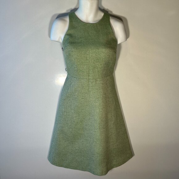 Banana Republic SZ 12 Green Linen Blend Dress Wardrobe Staple Career Dressy Mode - Picture 3 of 10